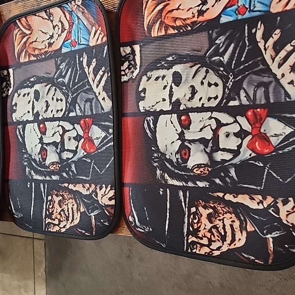 Horror Movie Character Car Floor Mats - Black and Red - Picture 3 of 3